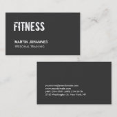 Dark Gray Personal Trainer Standard Business Card Visitenkarte (Vorne/Hinten)