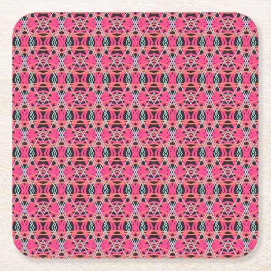 Dark Gray Pink Blue Funky Fun Deko Birthday Party Rechteckiger Pappuntersetzer (Vorderseite)