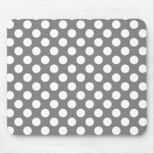 Dark Gray Polka Dots Mousepad