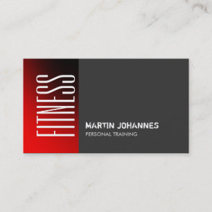 Dark Gray Red Sport Personal Trainer Business Card Visitenkarte
