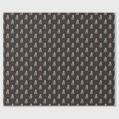 Dark Gray Santa Armadillo mit Geschenk Snowflake Geschenkpapier (Flach)