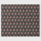 Dark Gray Santa Armadillo mit Geschenkmuster Geschenkpapier (Flach)