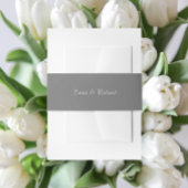 Dark Gray Simple Stylized Name Wedding Einladungsbanderole