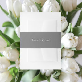 Dark Gray Simple Stylized Name Wedding Einladungsbanderole