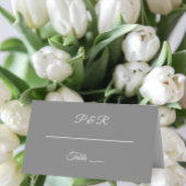 Dark Gray Simple Stylized Script Wedding Platzkarte