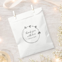 Dark Gray Simple Wreath Wedding Geschenktütchen