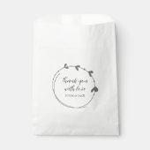 Dark Gray Simple Wreath Wedding Geschenktütchen (Vorderseite)