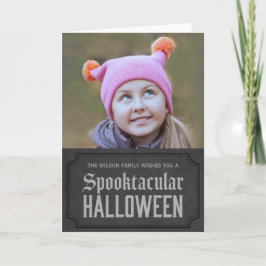 Dark Gray Spooktacular Halloween Foto Karte