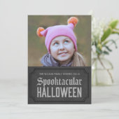 Dark Gray Spooktacular Halloween Foto Karte (Stehend Vorderseite)