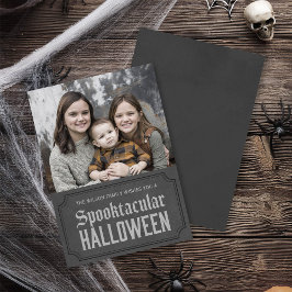 Dark Gray Spooktacular Halloween Foto Karte