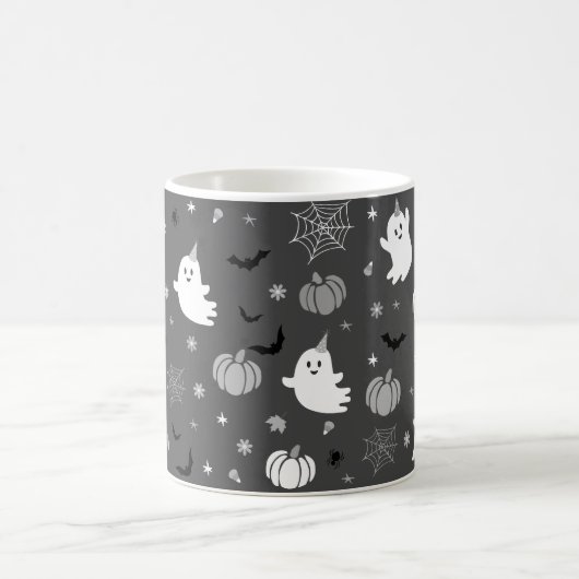 Dark Gray Spooky Ghost Halloween Kaffeetasse (Mittel)