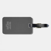 Dark Gray Stylish Monogram Gepäckanhänger (Rückseite horizontal)