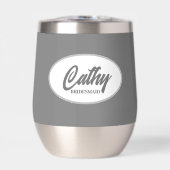 Dark Gray Stylized Name Wedding Bridesmaid (Vorderseite)