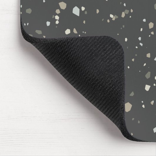 Dark Gray Terrazzo Muster Mousepad (Ecke)
