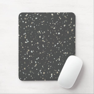 Dark Gray Terrazzo Muster Mousepad