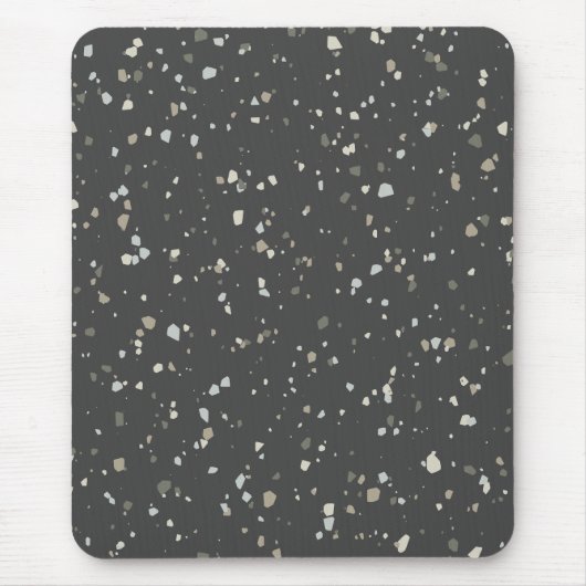 Dark Gray Terrazzo Muster Mousepad (Vorne)
