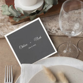Dark Gray Wedding Cocktail Napkin Serviette