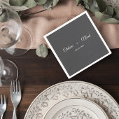 Dark Gray Wedding Cocktail Napkin Serviette