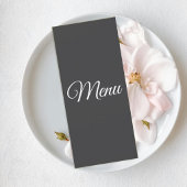 Dark Gray Wedding Menu Card Menükarte