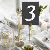 Dark Gray Wedding Table Number Card Tischnummer