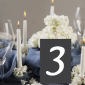 Dark Gray Wedding Table Number Card Tischnummer