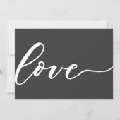 Dark Gray & White Script Liebe & Danke, Foto Dankeskarte (Rückseite)