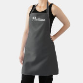 Dark Gray White Script Name Womens Cooking Schürze (InSitu)