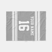 Dark Gray White Sports Jersey Fleecedecke (Vorderseite (Horizontal))