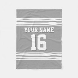 Dark Gray White Sports Jersey Fleecedecke