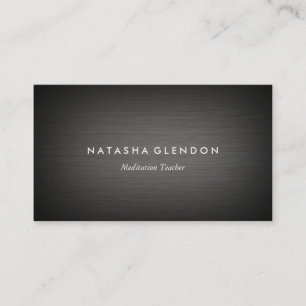 Dark Gray Wood Minimalistisch Zen Business Card Visitenkarte