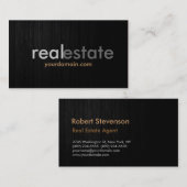 Dark Gray Wood Real Anwesen Agent Business Card Visitenkarte (Vorne/Hinten)