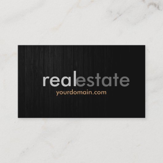 Dark Gray Wood Real Anwesen Agent Business Card Visitenkarte (Vorderseite)