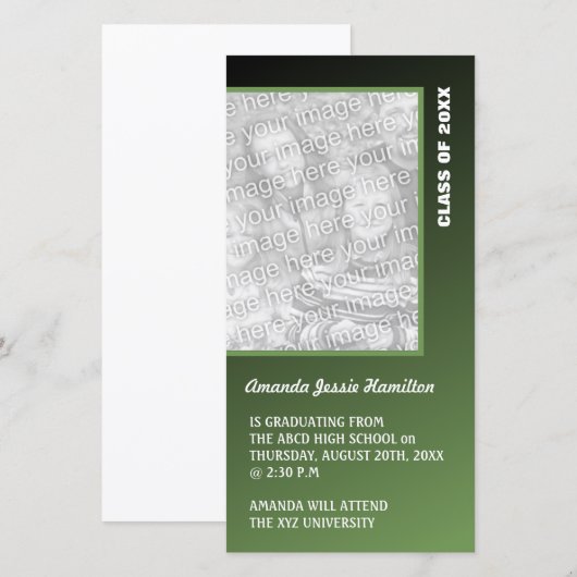 Dark Green Abschluss Ankündigung (Vorne/Hinten)