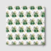 Dark Green and Gold Elegant Flowers Birthday Party Gästebuch (Rückseite)