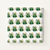 Dark Green and Gold Elegant Flowers Birthday Party Notizblock (Rückseite)