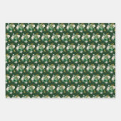 Dark Green and Gold Elegant Flowers Geschenkpapier Set (Vorderseite 3)