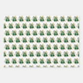Dark Green and Gold Elegant Flowers Geschenkpapier Set (Vorderseite)
