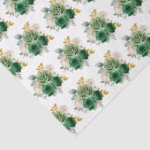 Dark Green and Gold Elegant Flowers Seidenpapier (Detail)