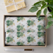 Dark Green and Gold Elegant Flowers Seidenpapier (Geschenk)