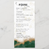 Dark green and gold Wedding Menu Menükarte (Vorderseite)