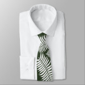 Dark Green and White Fern Design Krawatte (Gebunden)