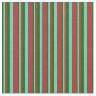 Dark Green, Aquamarine & Brown Lines Muster Stoff