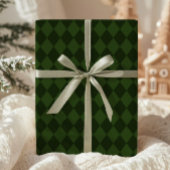 Dark Green Argyle Wrapping Paper Geschenkpapier