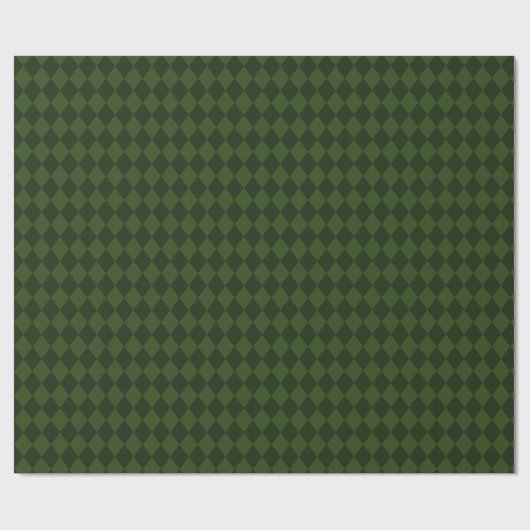 Dark Green Argyle Wrapping Paper Geschenkpapier (Flach)