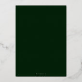 Dark Green Asclepius Medical School Abschluss Folieneinladung (Rückseite)