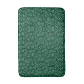  Dark Green Background with Teal Botanical Leaves Badematte (Vorderseite Vertikal)