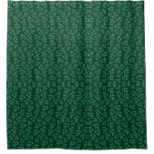  Dark Green Background with Teal Botanical Leaves Duschvorhang (Vorderseite)