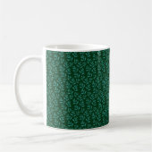  Dark Green Background with Teal Botanical Leaves Kaffeetasse (Links)