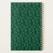  Dark Green Background with Teal Botanical Leaves Planer (Rückseite)