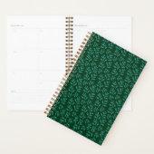  Dark Green Background with Teal Botanical Leaves Planer (Anzeige)